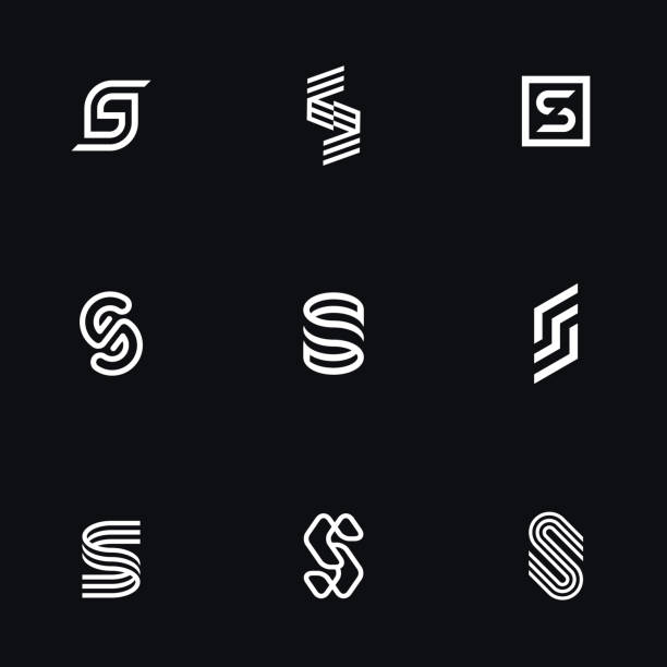 Letter "S" simple logos set. Letter "S" simple logos set. Original geometric forms for logotype. Eps10 vector. rhombus illustrations stock illustrations