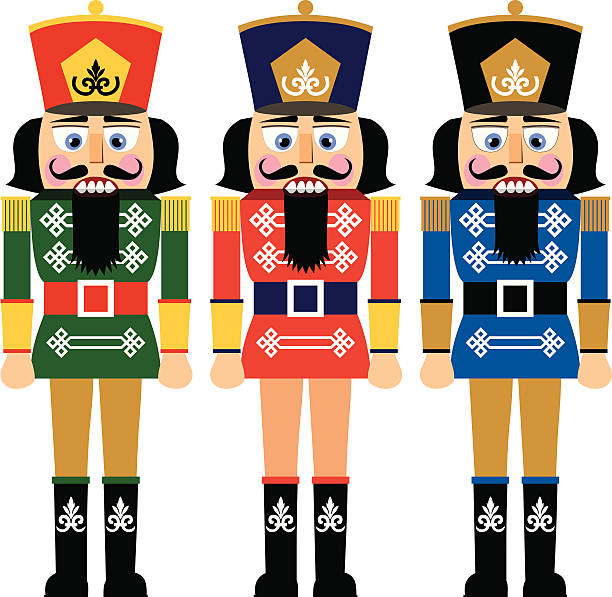 Conjunto de Navidad nutcracker - ilustración de arte vectorial