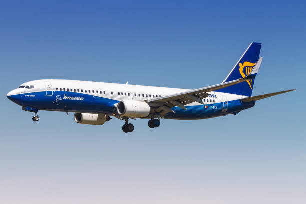 Ryanair Boeing 737 airplane at Barcelona airport stock photo