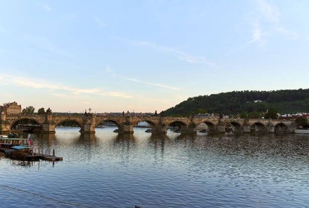 istock Top view of the wide Vltava river 1198982833