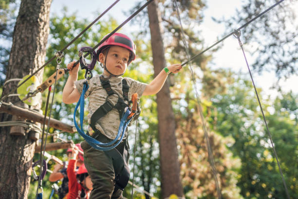 istock Cute little boy in an adventure park 1198982878