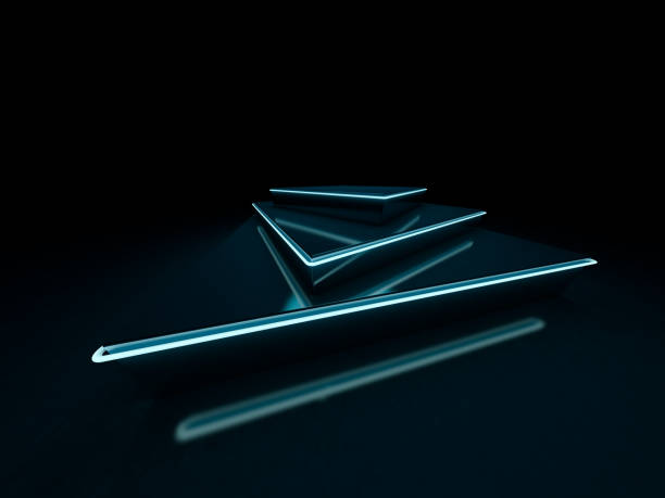 Colorful neon abstract lights. 3D