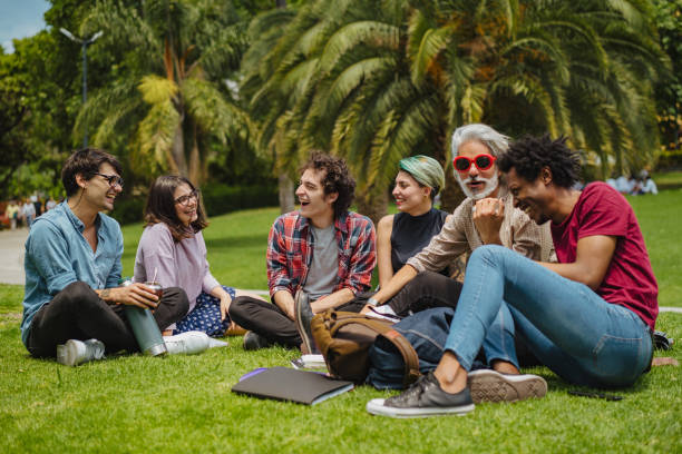 istock Relaxing in park after the class 1198985141