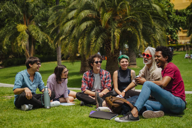 istock Relaxing in park after the class 1198985265