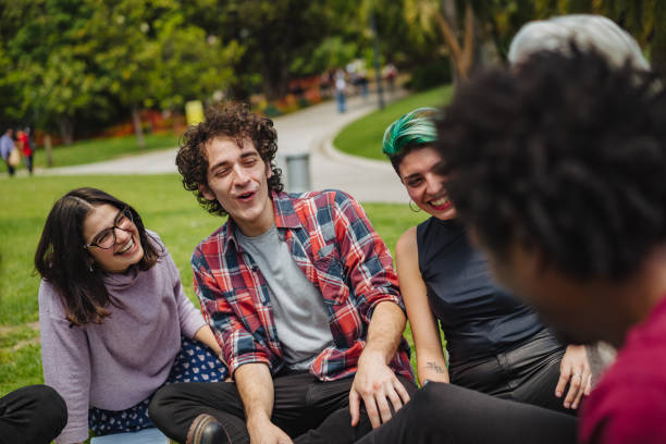 istock Relaxing in park after the class 1198985297
