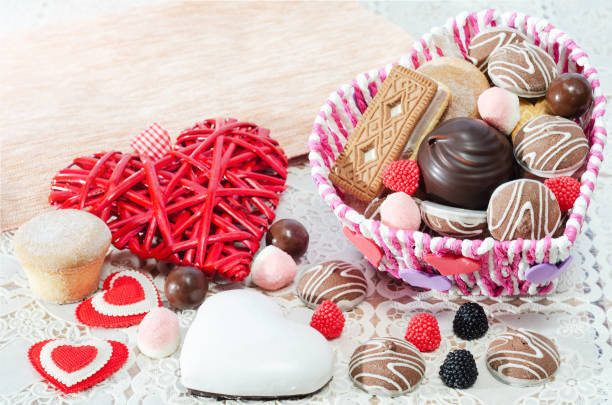 istock Sweets and Valentines on the table on Valentine's Day 1198986134