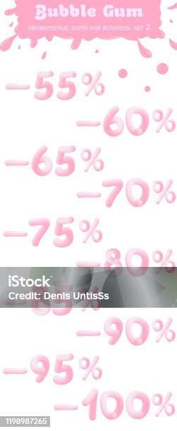 Set Tanda Iklan Dalam Gaya Permen Karet Untuk Spanduk Bisnis Poster