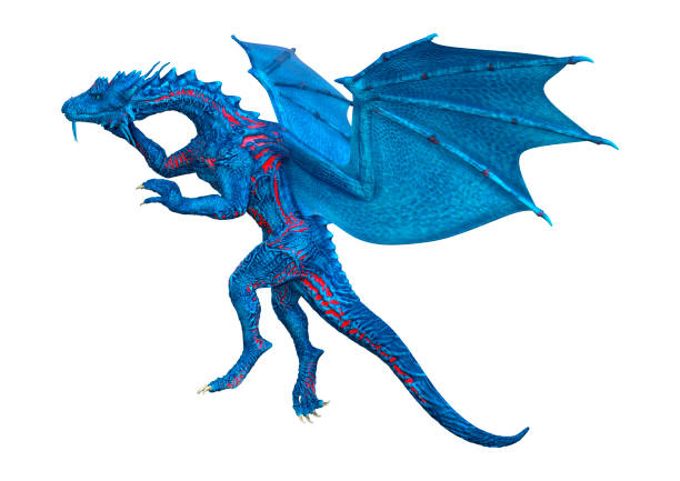 istock 3D illustration fantasy dragon on white 1198989652