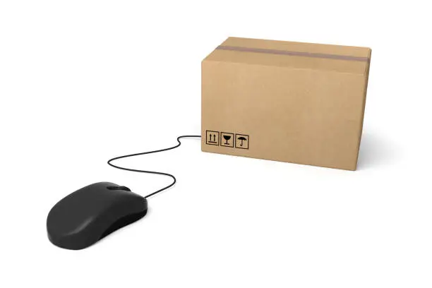 Photo of e-commerce mouse internet shopping delivering online