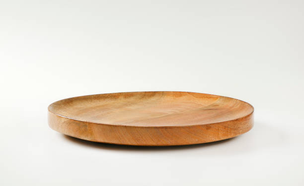 Round wooden serving platter