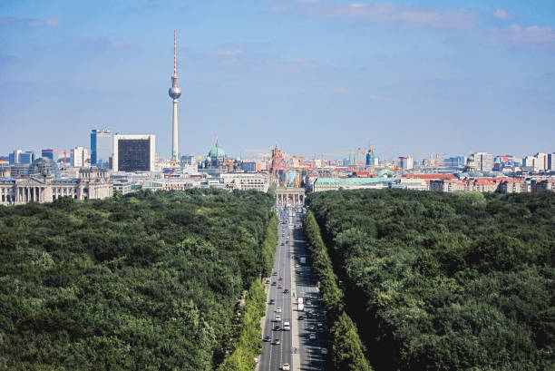 View from the top of the Victory Column's in Berlin over the city, facing east