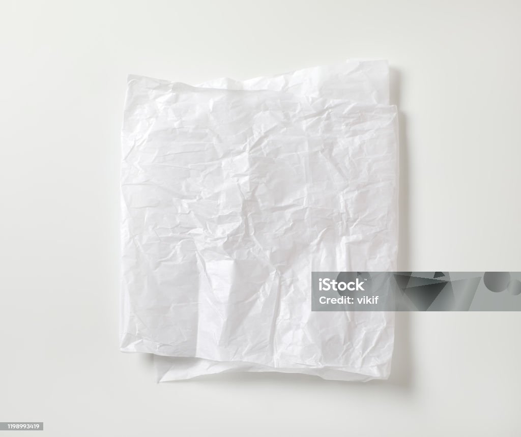 Crumpled White Waxed Packing Paper Stock Photo - Download Image Now - Wax  Paper, White Color, Paper - iStock