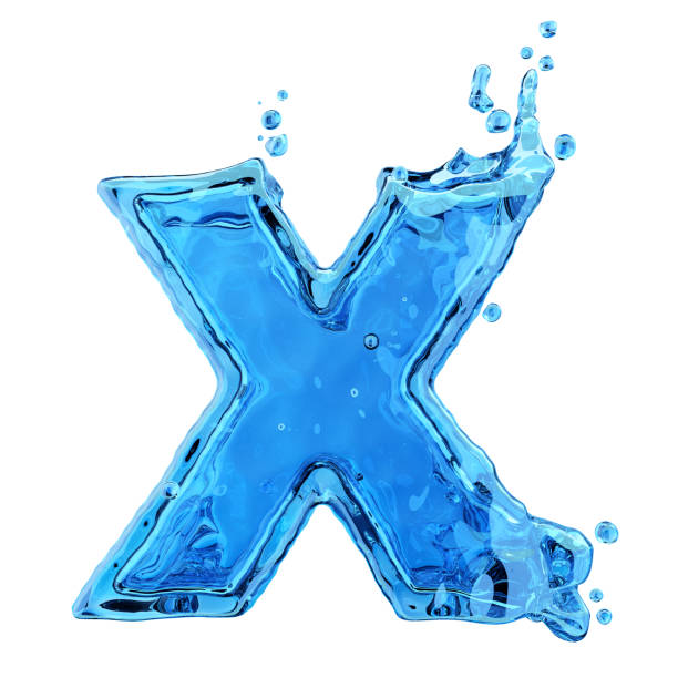 istock Liquid letter x water splash isolated on white background 1198994638