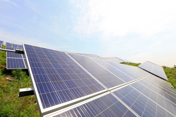 istock solar panel on the hillside, closeup of photo 1198994766