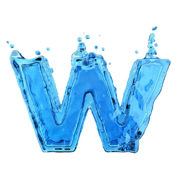 istock Liquid letter w water splash isolated on white background 1198994843