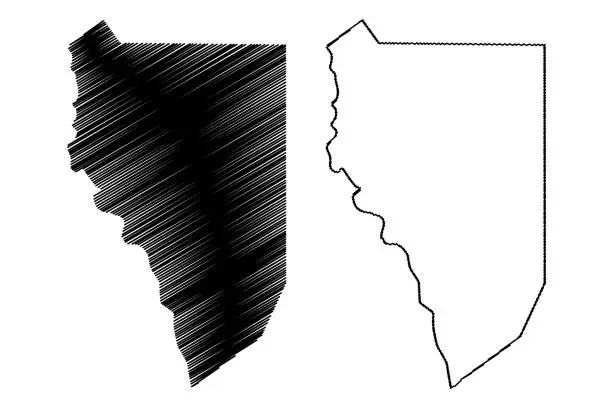 Vector illustration of Zapata County, Texas map