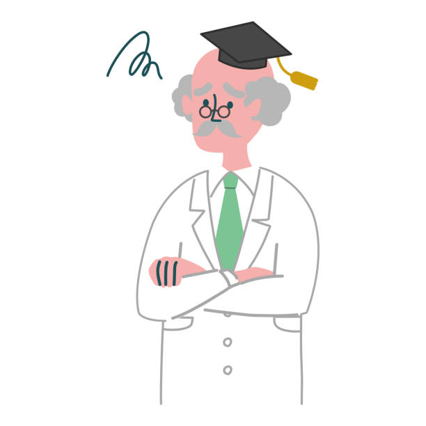 ilustrações, clipart, desenhos animados e ícones de gesto sênior do cientista - senior adult retirement question mark worried