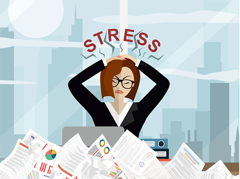 Stressed Cartoon Business Woman In Pile Of Office Papers And Documents Stress At Work Overworked Vector Illustration In Flat Design Stock Illustration - Download Image Now - iStock Stressed Cartoon Business Woman In Pile Of Office Papers And Documents Stress At Work Overworked Vector Illustration In Flat Design Stock Illustration - Download Image Now - iStock