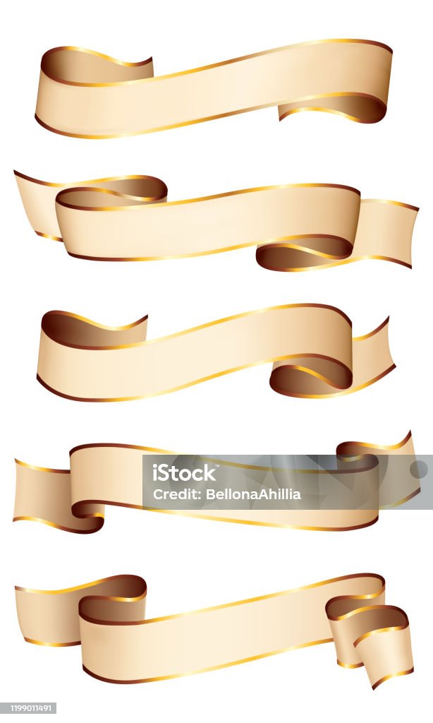 Realistic Long Ribbon Design Realistic Vector Ribbons Stock Illustration - Download Image Now ...