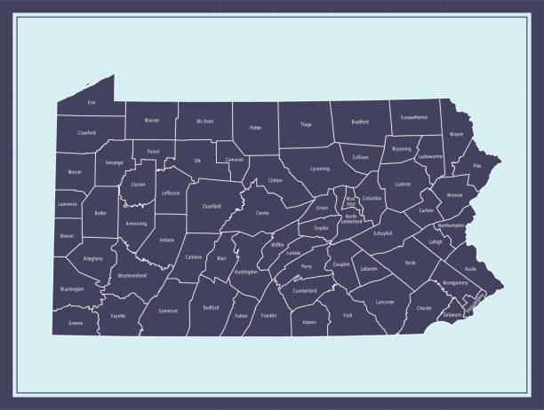 mapa hrabstwa pensylwania do pobrania - york england illustrations stock illustrations