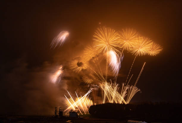 istock Artistic beautiful fireworks in Sapporo 1199013553