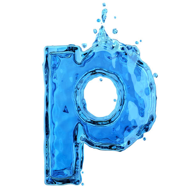 istock Liquid letter p water splash isolated on white background 1199016154