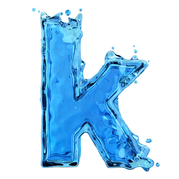 istock Liquid letter k water splash isolated on white background 1199016276
