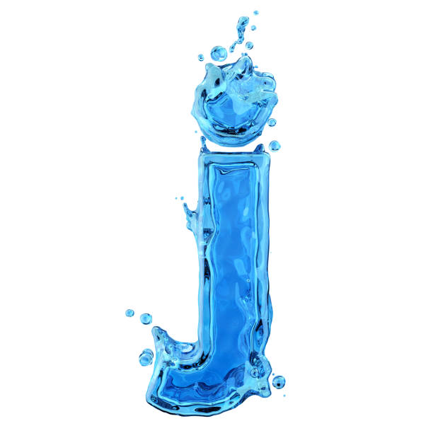 istock Liquid letter j water splash isolated on white background 1199016289