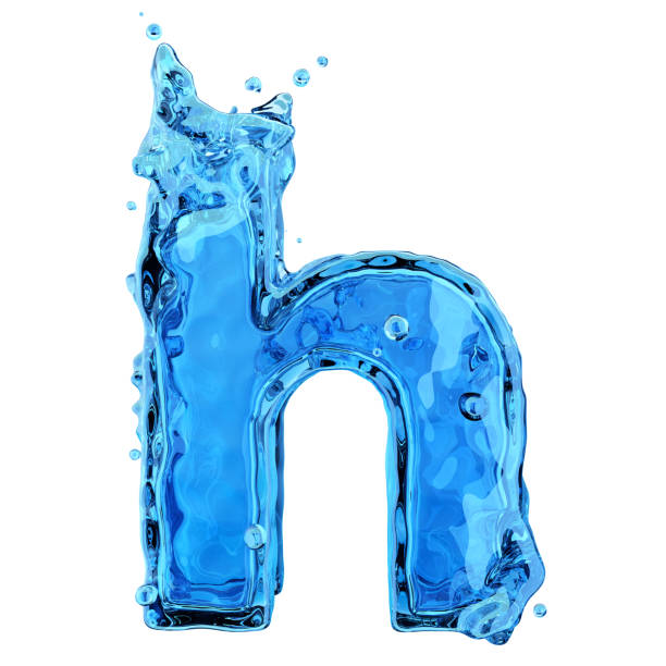 istock Liquid letter h water splash isolated on white background 1199016368