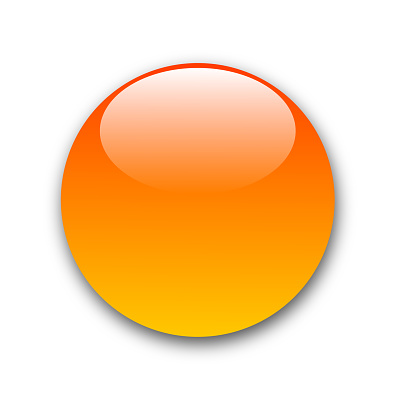 orange button with reflection on white background