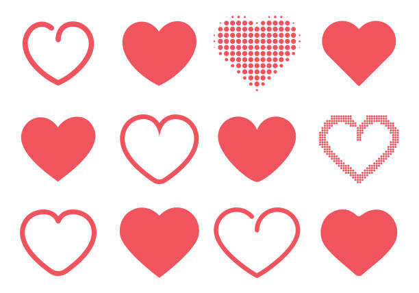 Heart icon set. Love and like pink symbols isolated on white background. Heart icon set. Love and like pink symbols isolated on white background. Vector illustration. bad heart stock illustrations
