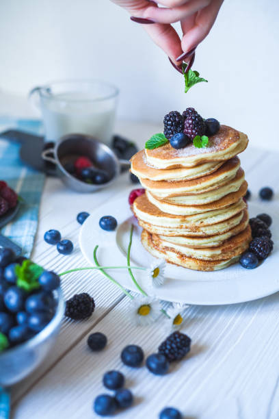 istock Delicious homemade pancakes with berries 1199030411