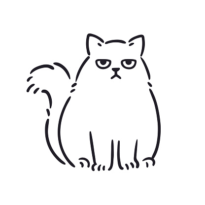 Angry cat drawing