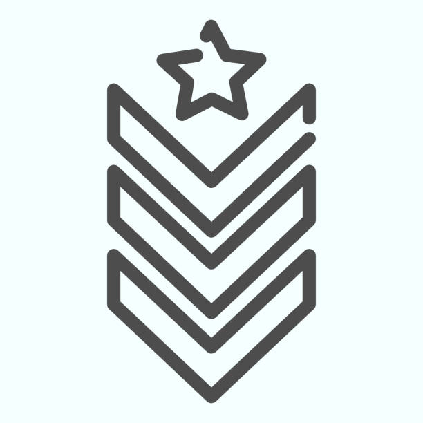 ilustrações de stock, clip art, desenhos animados e ícones de military epaulet line icon. army rank vector illustration isolated on white. military badge outline style design, designed for web and app. eps 10. - medal star shape war award