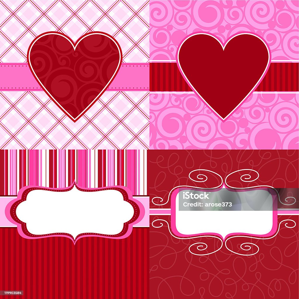 Emblema e marcas do coração (por mensagem - Royalty-free Cartão do Dia dos Namorados arte vetorial