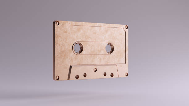 istock Bronze Vintage Cassette Tape Front View 1199036935