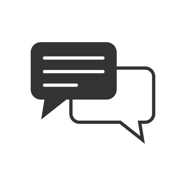 dwie dymy dymne ikona wektora - gossip speech speech bubble text messaging stock illustrations
