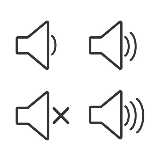 Vector illustration of Sound volume icons
