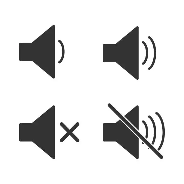 Vector illustration of Sound volume icons