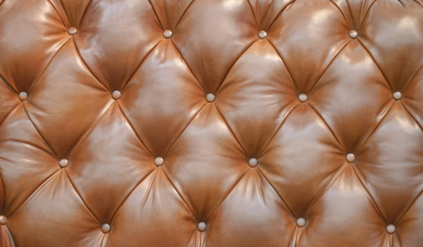 istock Leather sofa. A closed up texture of vintage sofa button knob, luxury upholstery sofa. 1199038450