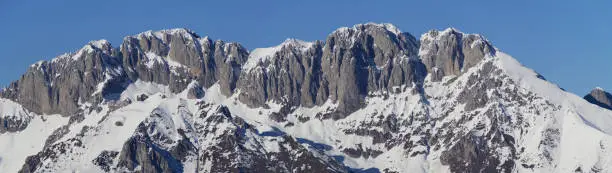 Photo of Presolana is a famous mountain range of the Italian Alps. Wonderful landscape in winter time with snow. Orobie mountains. Italy