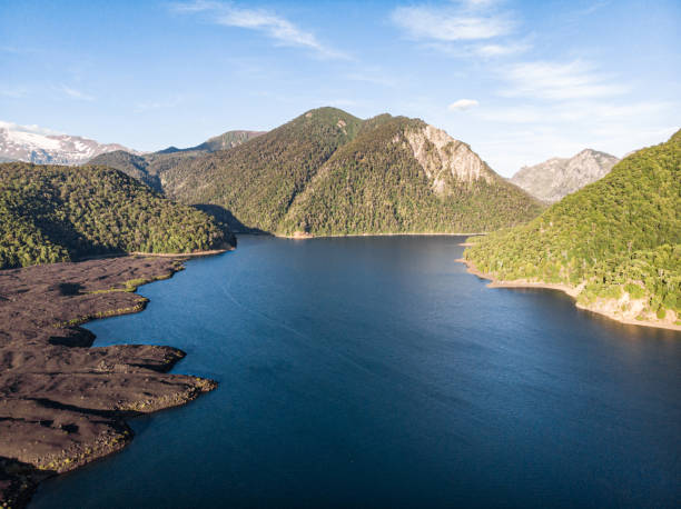 Verde/Quililo Lake inside Conguillio National Park in Araucania Region, southern Chile