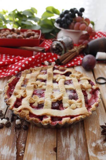 istock Homemade plum pie, tart 1199043410