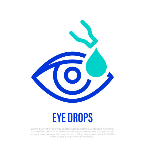 Eye drops. Ophthalmology thin line icon. Healthcare and medical vector illustration. vector art illustration