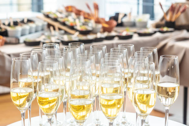 istock Champagne flutes on a table 1199051190
