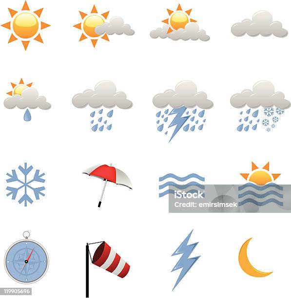 Weather Icons Stock Illustration - Download Image Now - Climate, Color Image, Design