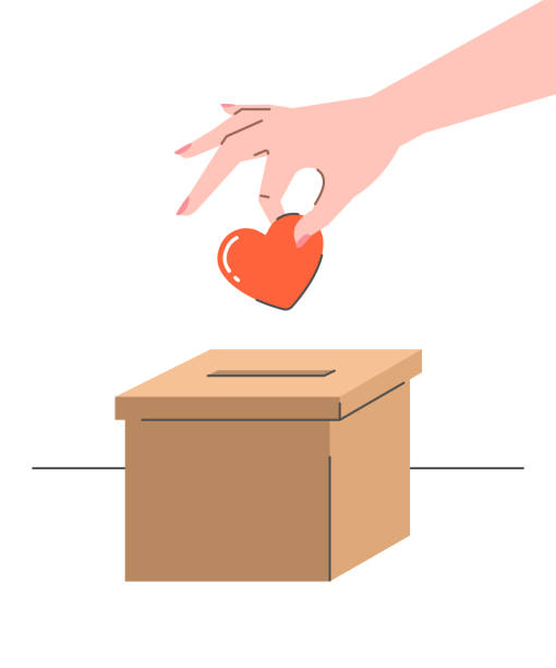 istock Charity donation concept with heart and carton box 1199057927
