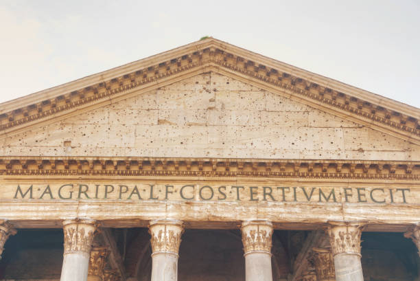 istock Pantheon facade close up at the Piazza della Rotonda in Rome 1199058043