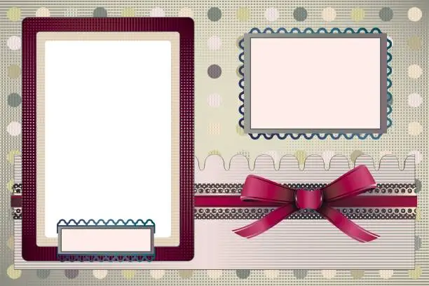 Vector illustration of Scrapbooking photo frames