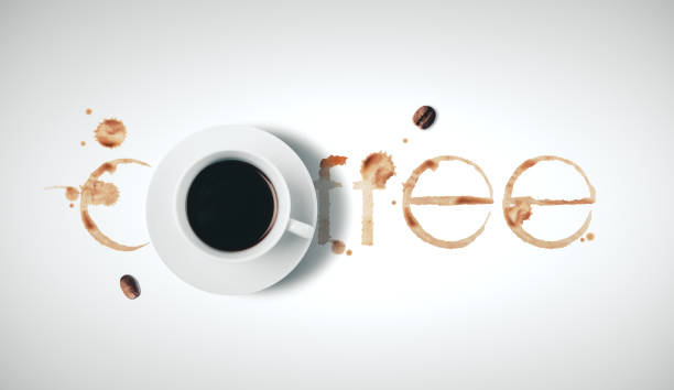 istock Coffee cup and prints word coffee 1199058357